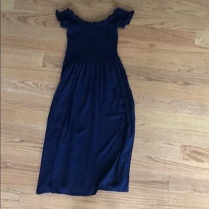Women Off the shoulder blue midi dress